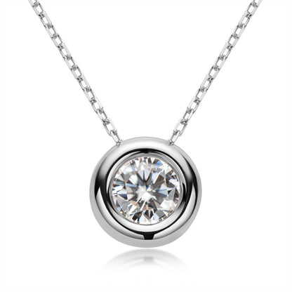 925 Sterling Silver Classic Round Cut CZ Necklace 4