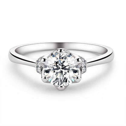 925 Sterling Silver  Classic Round Cut CZ Love Solitaire Ring 2