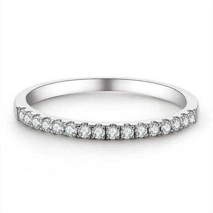 925 Sterling Silver Round Cut Cz Half Eternity Ring 4