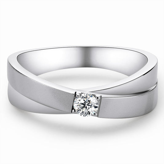 925 Sterling Silver Round Cut CZ Men's Ring 1