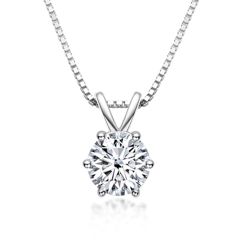 925 Sterling Silver Classic Brilliant Round CZ Pendant Necklace 3