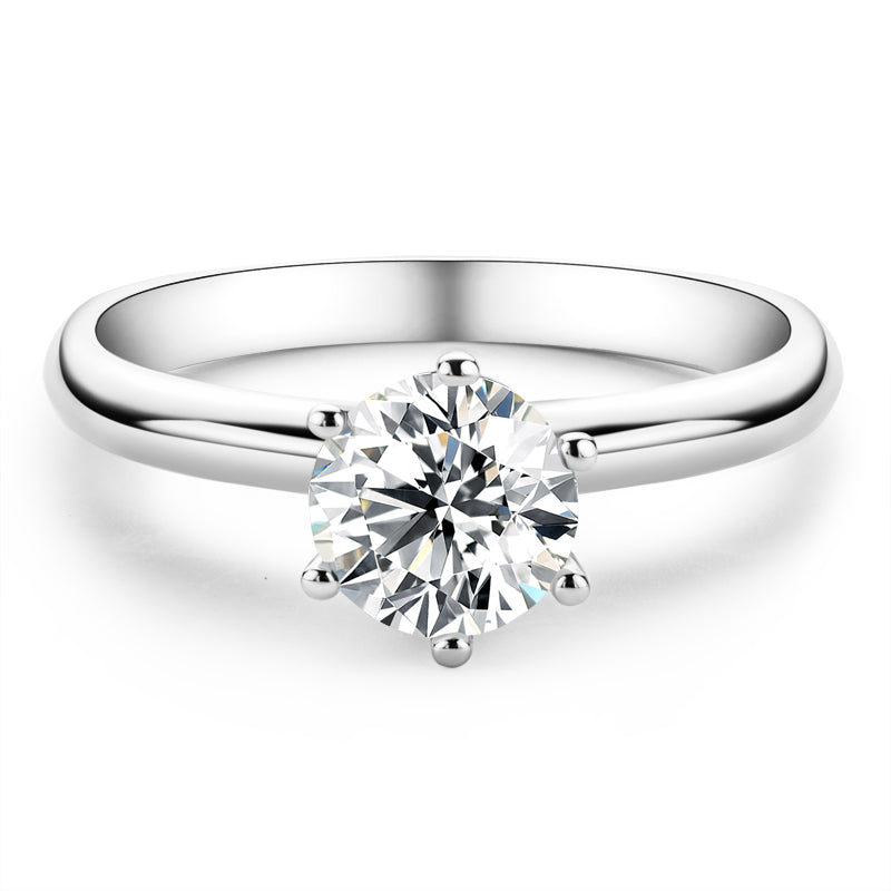 925 Sterling Silver Classic Round Cut CZ Fashion Solitaire Ring 2