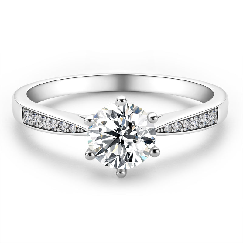 925 Sterling Silver Classic Round Cut CZ Fashion Solitaire Rings 9