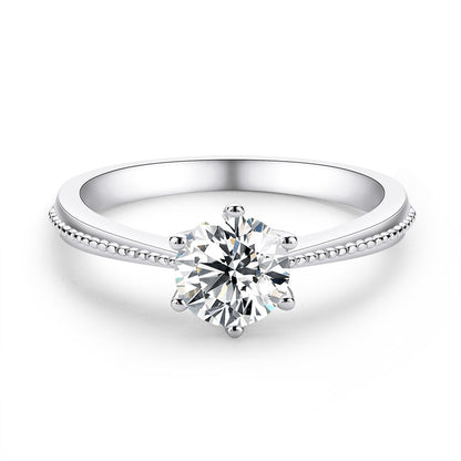 925 Sterling Silver Classic Round Cut CZ Commitment Solitaire Rings 2