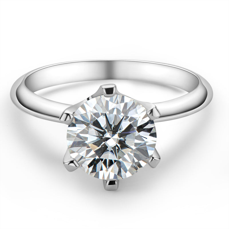 925 Sterling Silver Classic Round Brilliant Cut CZ Solitaire Ring 27