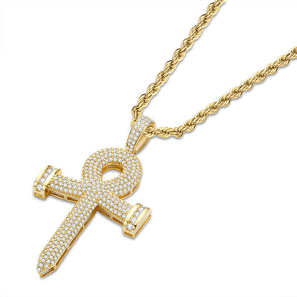 925 Sterling Silver Personalized Cross Created CZ Rope Chain Pendant Necklace 4