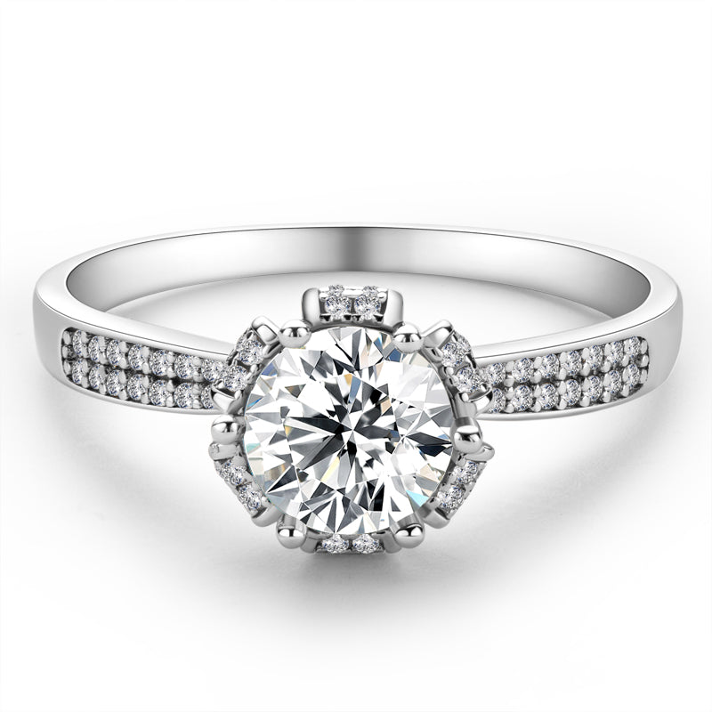 925 Silver Sterling Classic Round Cut CZ Ring 6