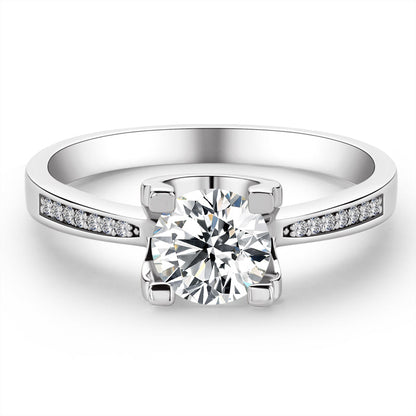 925 Silver Sterling Classic Round Cut CZ Micro Setting Solitaire Rings 2