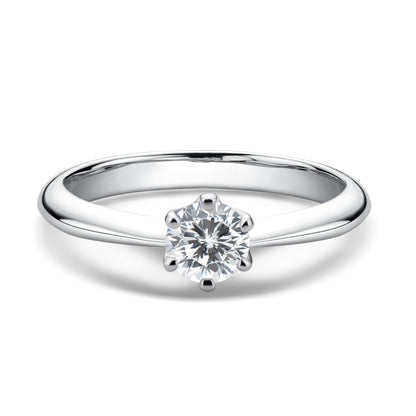 925 Sterling Silver Classic Round Brilliant Cut CZ Solitaire Ring 32