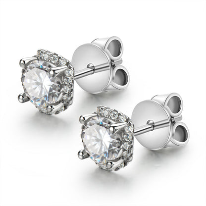 925 Sterling Silver Classic Round Cut Stud Earrings 7