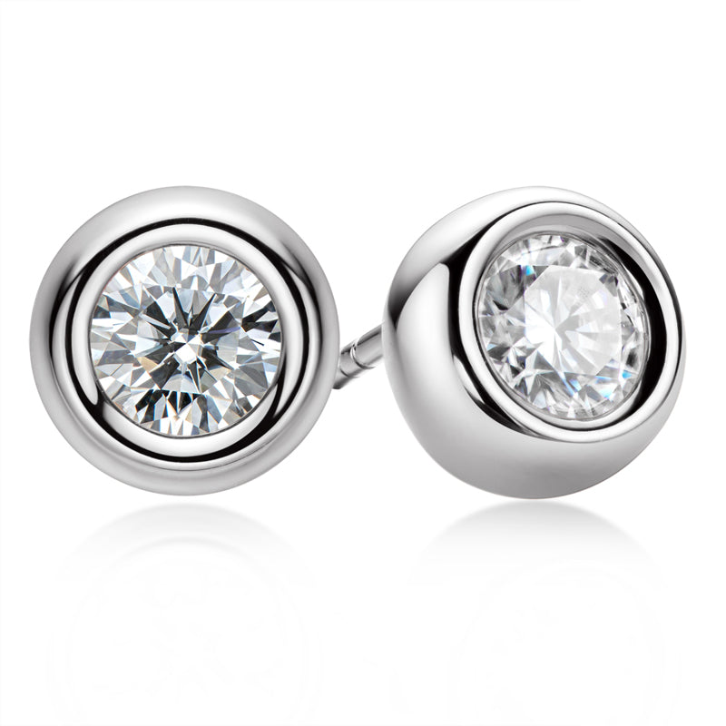 925 Sterling Silver Classic Round Cut Stud Earrings 1