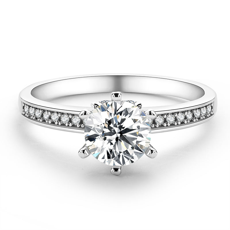 925 Sterling Silver Classic Round Cut CZ Solitaire Rings 2