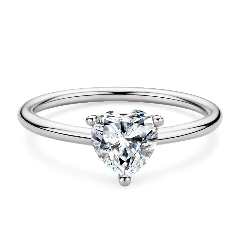 Moissanite Diamond  Heart Shaped CZ Ring 1