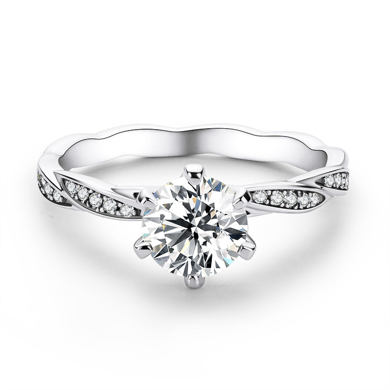 925 Sterling Silver Classic Round Cut CZ Happy Solitaire Rings 2