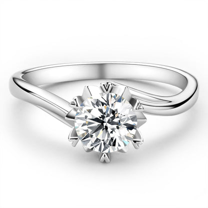 925 Sterling Silver Classic Round Cut CZ Solitaire Ring 2