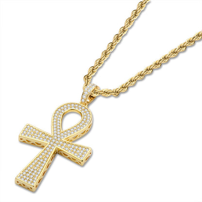 925 Sterling Silver Cross Created Diamond Hip Hop Long Chain Pendant Necklace 3