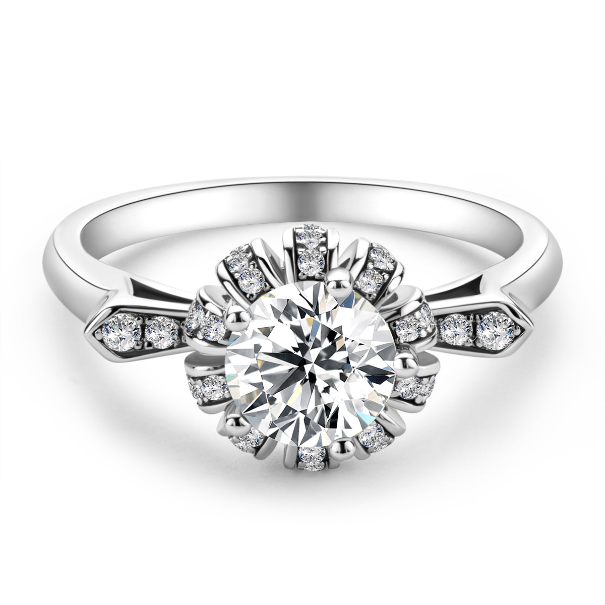 925 Silver Sterling Classic Round Cut CZ Ring 2