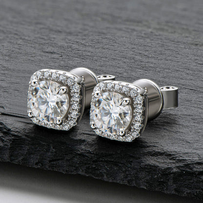 925 Sterling Silver Classic Round Cut Cubic Zirconia Stud Earrings 2