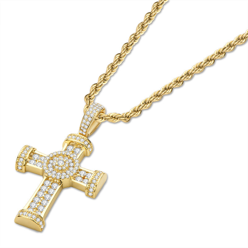 925 Sterling Silver Personalized Cross Hip Hop Long Chain Cool Pendant Necklace 4