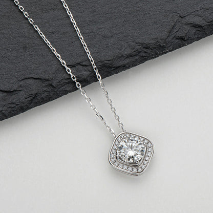 925 Sterling Silver Classic Brilliant Round CZ Pendant Necklace 5