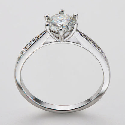 925 Sterling Silver Classic Round Cut CZ Six Prong Solitaire Ring 6