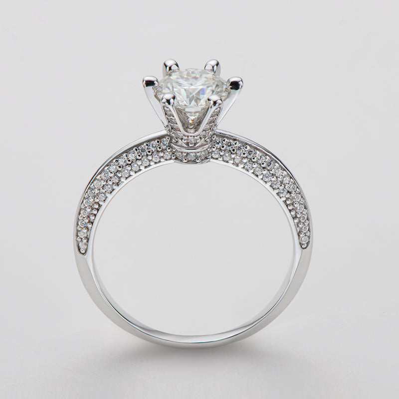 925 Sterling Silver Classic Six Prong Round Cut CZ Ring 7