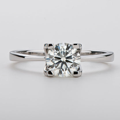 925 Sterling Silver Classic Round Cut CZ Solitaire Ring 8