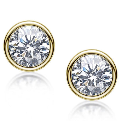 925 Sterling Silver Brilliant Round Cut Cubic Zirconia Stud Earrings 2