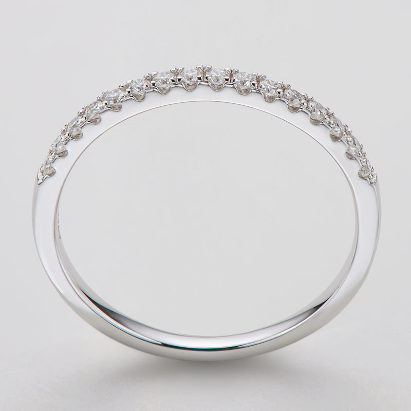 925 Sterling Silver Round Cut Cz Half Eternity Ring 5