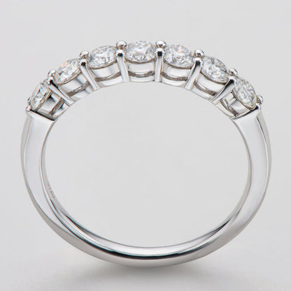 925 Sterling Silver Round Cut CZ Half Eternity Ring 5