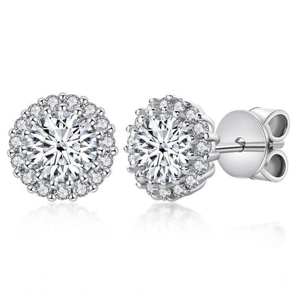 925 Sterling Silver Round Cubic Zirconia Stud Earrings 15