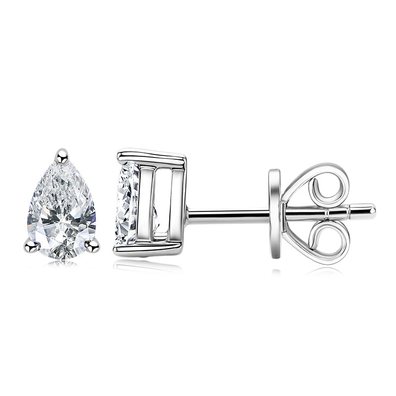 925 Sterling Silver Pear Shaped Cubic Zirconia Stud Earrings 9