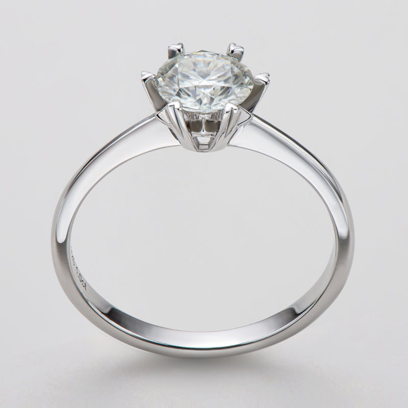 925 Sterling Silver Classic Round Cut CZ Solitaire Ring 7