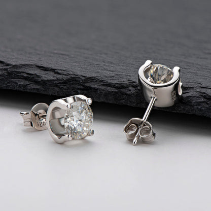 925 Sterling Silver Classic Round Cut Stud Earrings 4