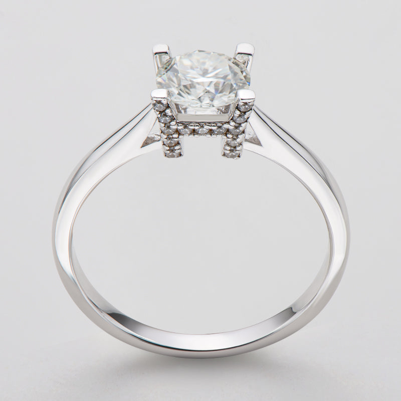 925 Sterling Silver  Classic Round Cut CZ HW Letter Solitaire Ring 8