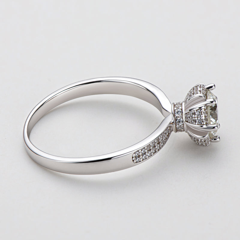 925 Silver Sterling Classic Round Cut CZ Ring 8