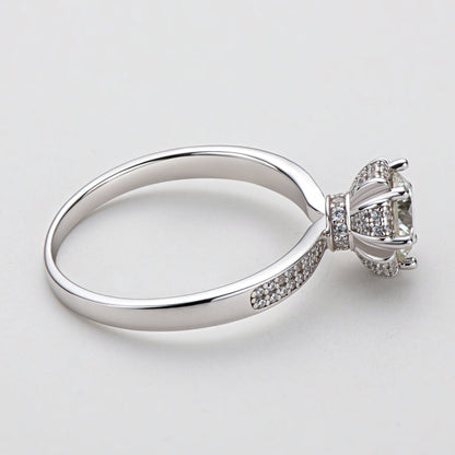 925 Silver Sterling Classic Round Cut CZ Ring 8