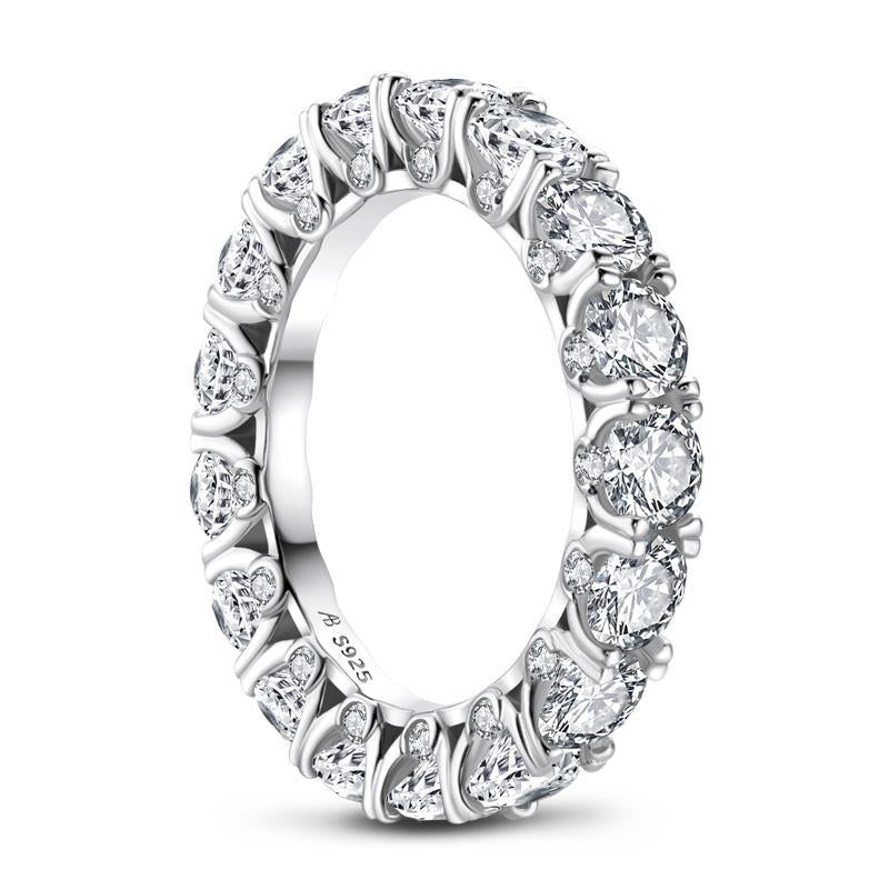 925 Sterling Silver Round Created CZ Full Eternity Ring 3