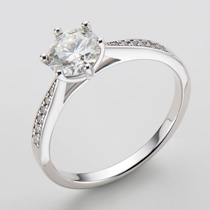 925 Sterling Silver Classic Round Cut CZ Six Prong Solitaire Ring 3