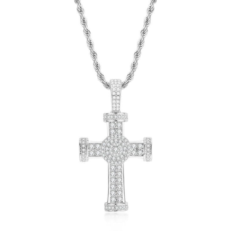 925 Sterling Silver Personalized Cross Hip Hop Long Chain Cool Pendant Necklace 1