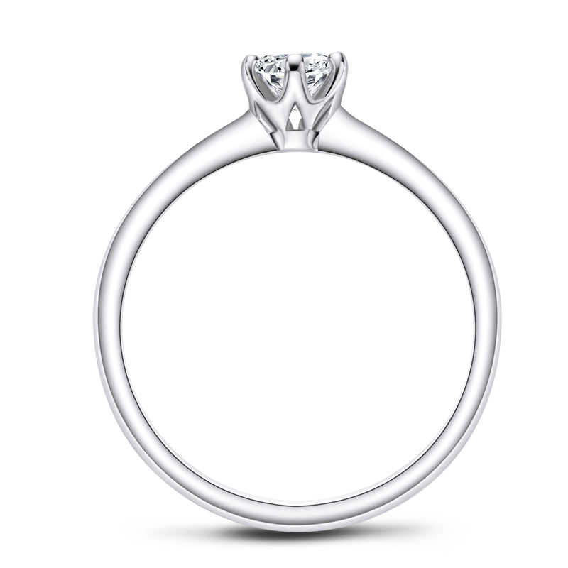 925 Sterling Silver Classic Round Brilliant Cut CZ Solitaire Ring 38