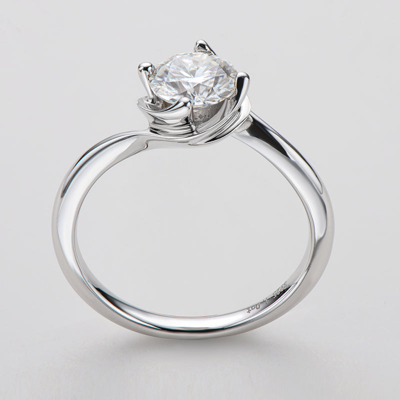 925 Sterling Silver Classic Round Cut CZ Bud Solitaire Rings 9