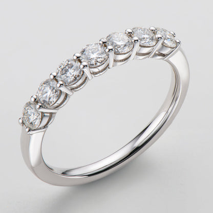 925 Sterling Silver Round Cut CZ Half Eternity Ring 6