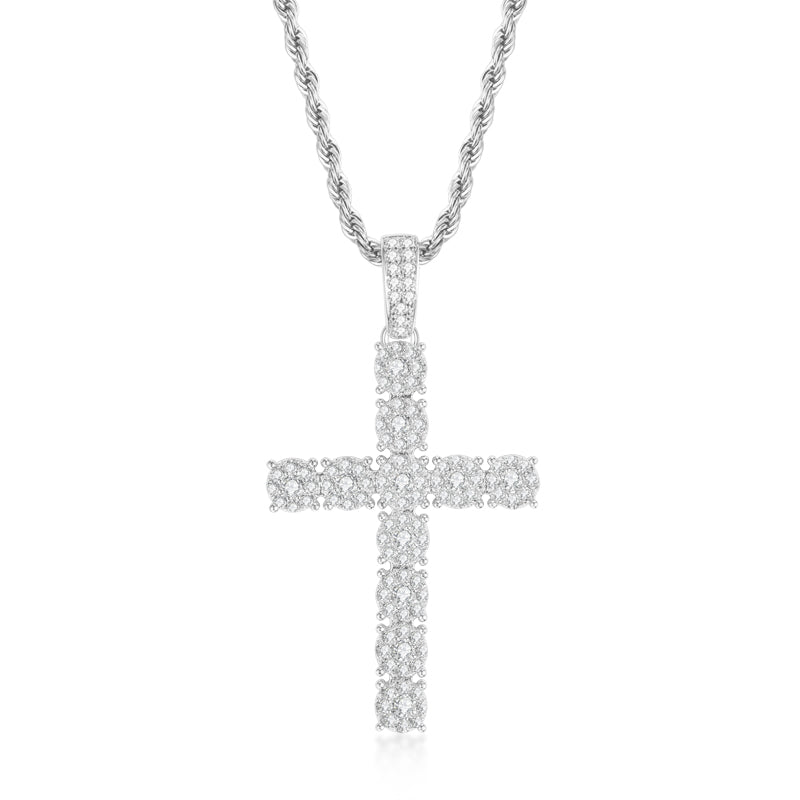 925 Sterling Silver Personalized Cross Long Chain Cool Men Pendant Necklace 1