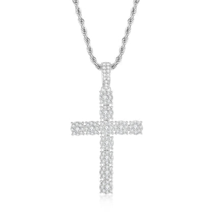 925 Sterling Silver Personalized Cross Long Chain Cool Men Pendant Necklace 1