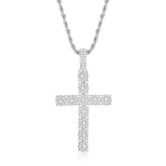 925 Sterling Silver Personalized Cross Long Chain Cool Men Pendant Necklace 1