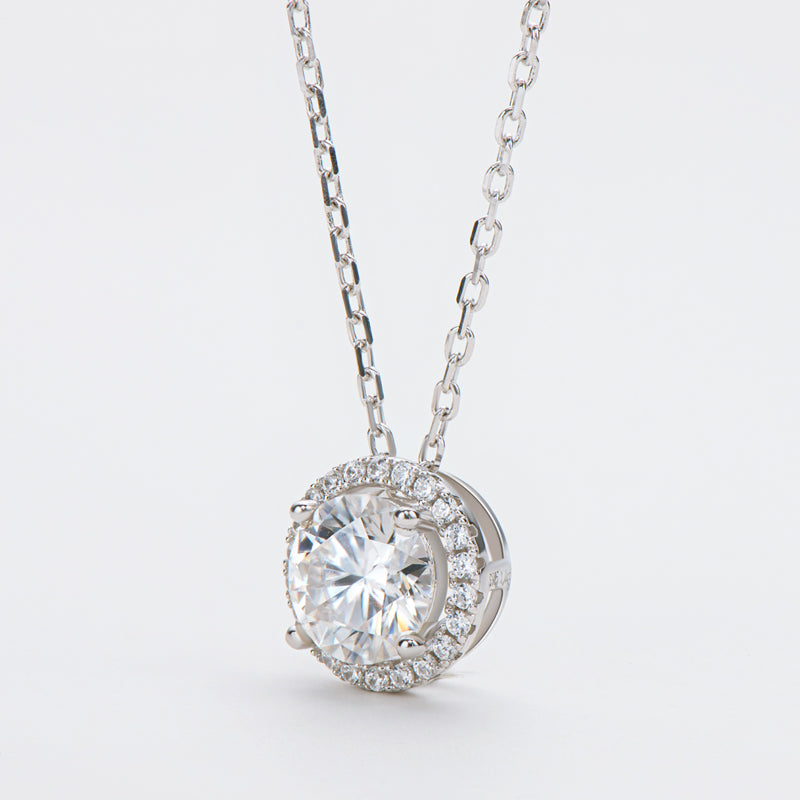 925 Sterling Silver Classic Brilliant Round CZ Pendant Necklace 4