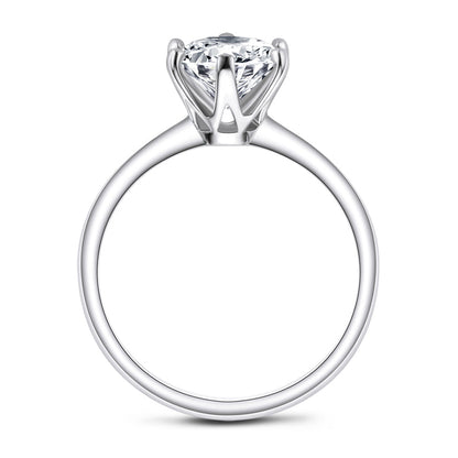 925 Sterling Silver Classic Round Brilliant Cut CZ Solitaire Ring 26