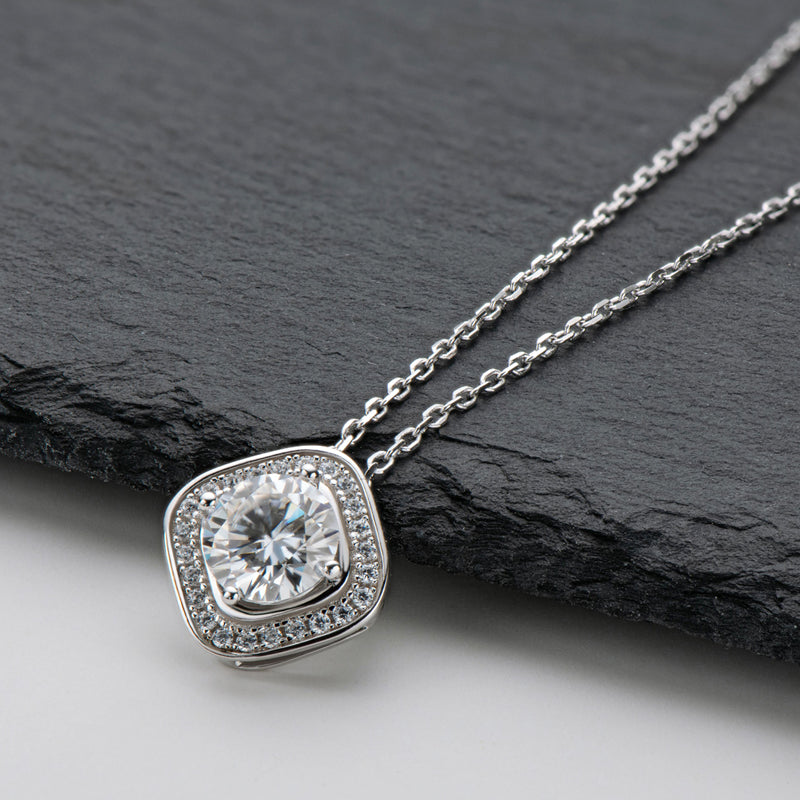 925 Sterling Silver Classic Brilliant Round CZ Pendant Necklace 4