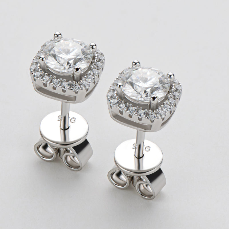 925 Sterling Silver Classic Round Cut Cubic Zirconia Stud Earrings 4